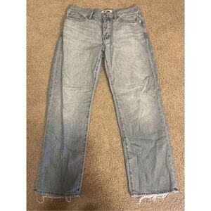 Madewell Women's 27P Low-Slung Straight Jeans Light Wash Blue Denim